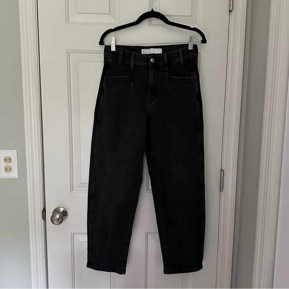 AYR The Beat Jean High Rise Barrel Leg Uni Washed Black 27